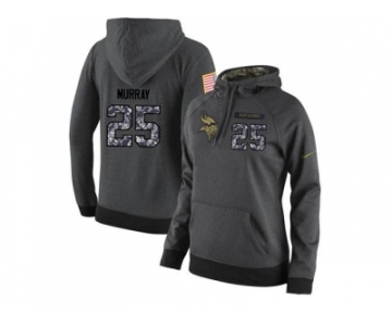 NFL Women's Nike Minnesota Vikings #25 Latavius Murray Stitched Black Anthracite Salute to Service Player Performance Hoodi