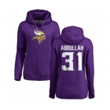 NFL Women's Nike Minnesota Vikings #31 Ameer Abdullah Purple Name & Number Logo Pullover Hoodie