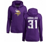 NFL Women's Nike Minnesota Vikings #31 Ameer Abdullah Purple Name & Number Logo Pullover Hoodie