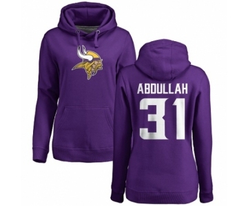 NFL Women's Nike Minnesota Vikings #31 Ameer Abdullah Purple Name & Number Logo Pullover Hoodie