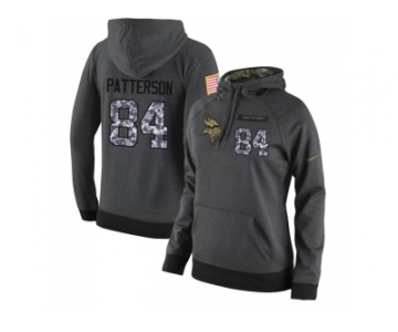 NFL Women's Nike Minnesota Vikings #84 Cordarrelle Patterson Stitched Black Anthracite Salute to Service Player Performance Hoodie