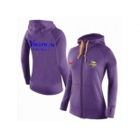 Women Nike Minnesota Vikings Full-Zip Performance Hoodie Purple_1