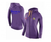 Women Nike Minnesota Vikings Full-Zip Performance Hoodie Purple_1