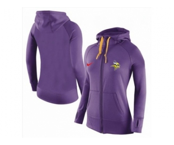 Women Nike Minnesota Vikings Full-Zip Performance Hoodie Purple_2