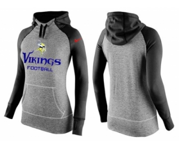 Women Nike Minnesota Vikings Performance Hoodie Grey & Black