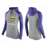 Women Nike Minnesota Vikings Performance Hoodie Grey & Purple_1