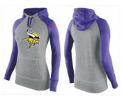 Women Nike Minnesota Vikings Performance Hoodie Grey & Purple_2