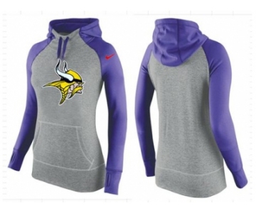 Women Nike Minnesota Vikings Performance Hoodie Grey & Purple_2