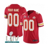 Youth Kansas City Chiefs Customized Red Team Color Vapor Untouchable Custom Limited Super Bowl LIV Bound Football Jersey