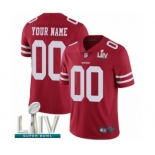 Men's San Francisco 49ers Customized Red Team Color Vapor Untouchable Custom Limited Super Bowl LIV Bound Football Jersey