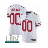 Men's San Francisco 49ers Customized White Vapor Untouchable Custom Limited Super Bowl LIV Bound Football Jersey