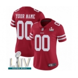 Women's San Francisco 49ers Customized Red Team Color Vapor Untouchable Custom Limited Super Bowl LIV Bound Football Jersey