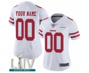 Women's San Francisco 49ers Customized White Vapor Untouchable Custom Limited Super Bowl LIV Bound Football Jersey