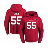 Football Men's New England Patriots #55 John Simon Red Name & Number Pullover Hoodie