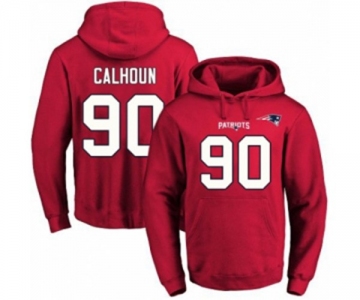 Football Men's New England Patriots #90 Shilique Calhoun Red Name & Number Pullover Hoodie