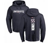 Football New England Patriots #55 John Simon Navy Blue Backer Pullover Hoodie