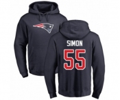 Football New England Patriots #55 John Simon Navy Blue Name & Number Logo Pullover Hoodie