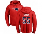 Football New England Patriots #55 John Simon Red Name & Number Logo Pullover Hoodie