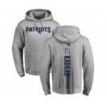 Football New England Patriots #75 Ted Karras Ash Backer Pullover Hoodie