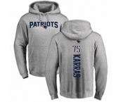 Football New England Patriots #75 Ted Karras Ash Backer Pullover Hoodie