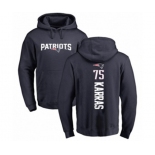 Football New England Patriots #75 Ted Karras Navy Blue Backer Pullover Hoodie