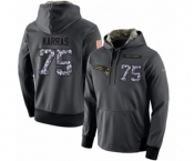 Football New England Patriots #75 Ted Karras Stitched Black Anthracite Salute to Service Player Performance Hoodie