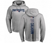 Football New England Patriots #90 Shilique Calhoun Ash Backer Pullover Hoodie