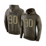 Football New England Patriots #90 Shilique Calhoun Green Salute To Service Men's Pullover Hoodie