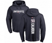 Football New England Patriots #90 Shilique Calhoun Navy Blue Backer Pullover Hoodie