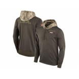 Men New England Patriots Nike Olive Salute to Service Sideline Therma Pullover Hoodie