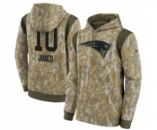 Men's New England Patriots #10 Mac Jones Camo 2021 Salute To Service Therma Performance Pullover Hoodie