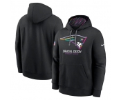 Men's New England Patriots Black 2024 Crucial Catch Club Pullover Hoodie