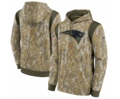 Men's New England Patriots Nike Camo 2021 Salute To Service Therma Performance Pullover Hoodie