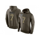 NFL Men's Nike New England Patriots #7 Jacoby Brissett Stitched Green Olive Salute To Service KO Performance Hoodie