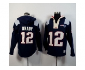 New England Patriots #12 Tom Brady Navy Blue Player Winning Method Pullover Hoodie