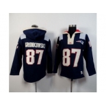 New England Patriots #87 Rob Gronkowski Navy Blue Player Winning Method Pullover Hoodie