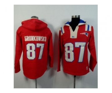 New England Patriots #87 Rob Gronkowski red Player Winning Method Pullover Hoodie