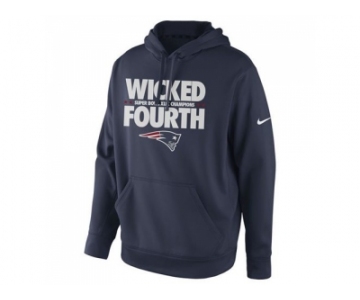 New England Patriots Nike Navy Blue Super Bowl XLIX Champions Celebration Multi Champs Slogan Pullover Hoodie