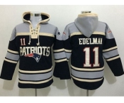 Nike New England Patriots #11 Julian Edelman Navy Blue Sawyer Hooded Sweatshirt NFL Hoodie