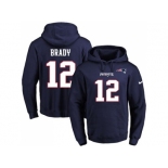 Nike New England Patriots #12 Tom Brady Navy Blue Name & Number Pullover NFL Hoodie