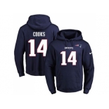 Nike New England Patriots #14 Brandin Cooks Navy Blue Name & Number Pullover NFL Hoodie