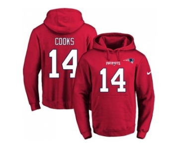 Nike New England Patriots #14 Brandin Cooks Red Name & Number Pullover NFL Hoodie