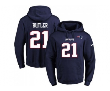 Nike New England Patriots #21 Malcolm Butler Navy Blue Name & Number Pullover NFL Hoodie