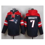 Nike New England Patriots #7 Jacoby Brissett Navy Blue Player Pullover NFL Hoodie