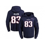 Nike New England Patriots #83 Dwayne Allen Navy Blue Name & Number Pullover NFL Hoodie