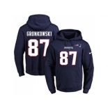 Nike New England Patriots #87 Rob Gronkowski Navy Blue Name & Number Pullover NFL Hoodie