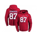 Nike New England Patriots #87 Rob Gronkowski Red Name & Number Pullover NFL Hoodie