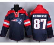 Nike New England Patriots #87 Rob Gronkowski blue jersey(pullover hooded sweatshirt)