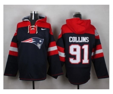 Nike New England Patriots #91 Jamie Collins Navy Blue Player Pullover NFL Hoodie