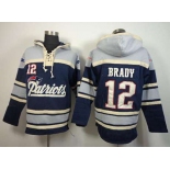 nike nfl jerseys new england patriots #12 brady blue-grey[pullover hooded sweatshirt]